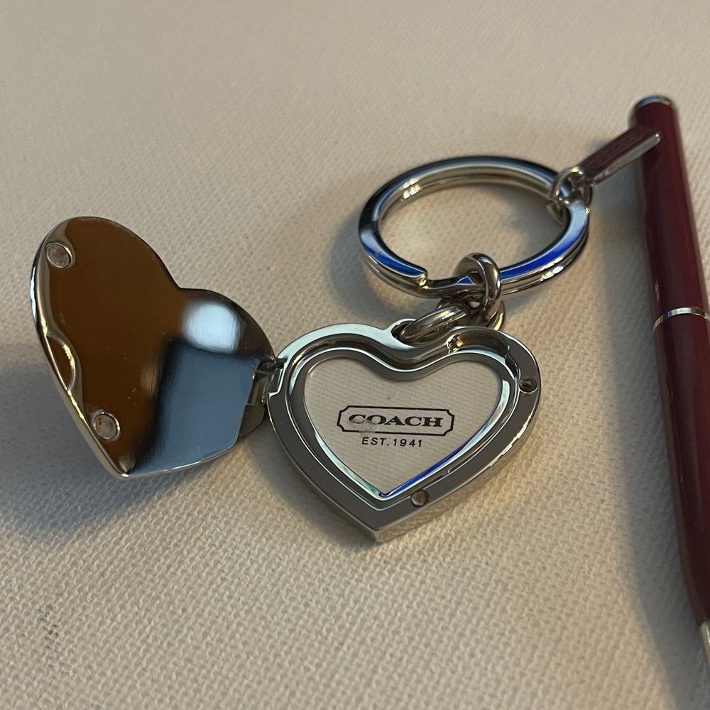 Coach Locket Heart Keychain and Coach Pen Set - Picture 4 of 9